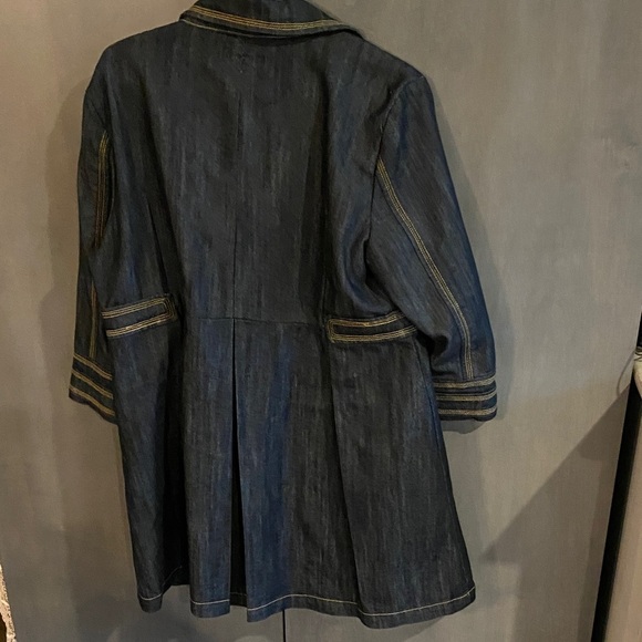 Baccini Dark Blue Denim Jacket with Gold Accents - Picture 6 of 7